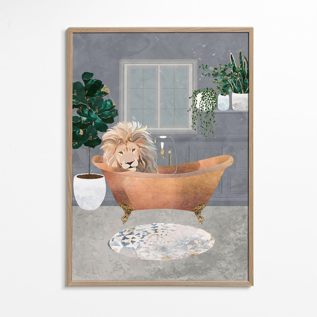 Lisslune | Lux Lion in copper bathtub