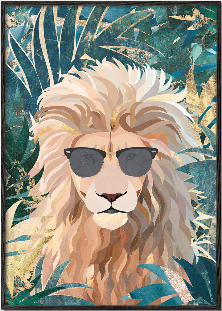 Lisslune | Lion in the golden and green jungle