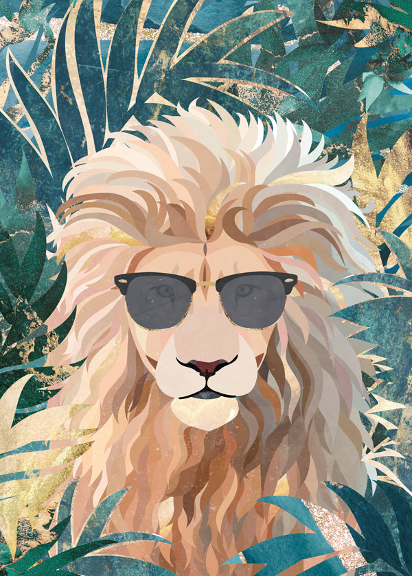 Lisslune | Lion in the golden and green jungle
