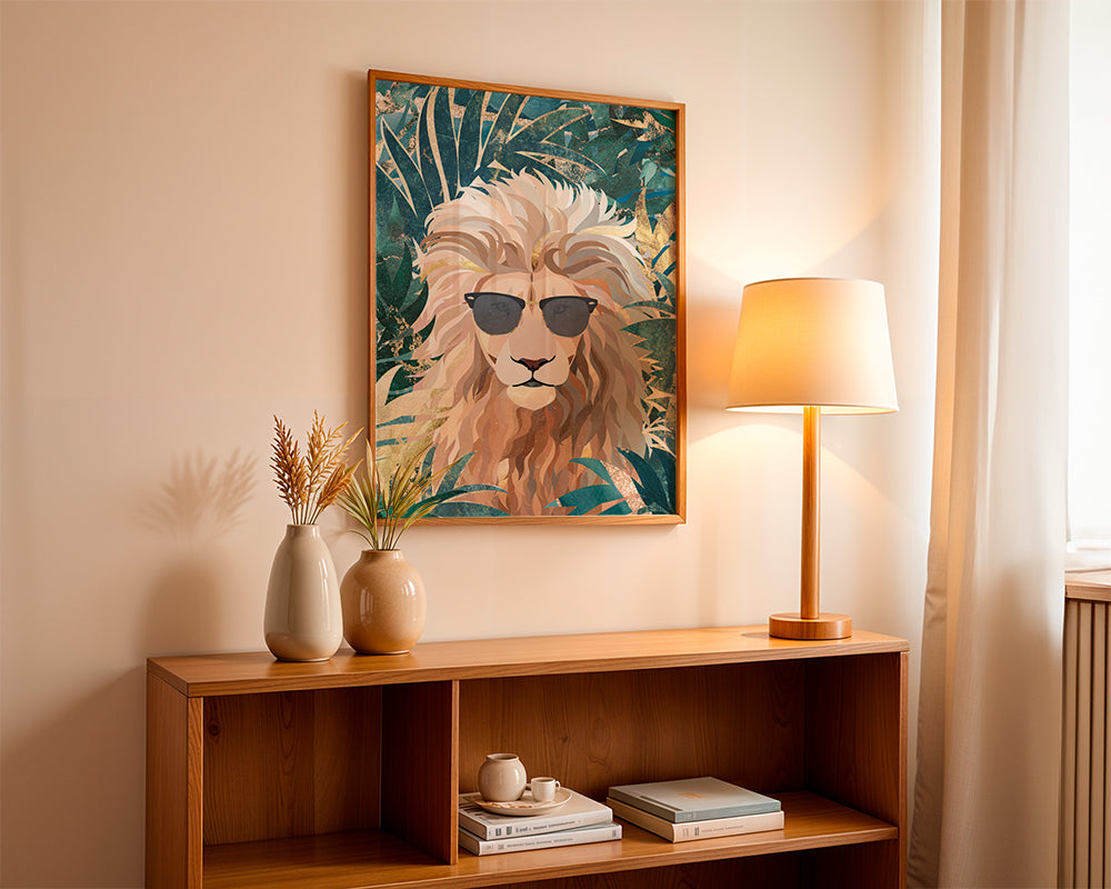 Lisslune | Lion in the golden and green jungle