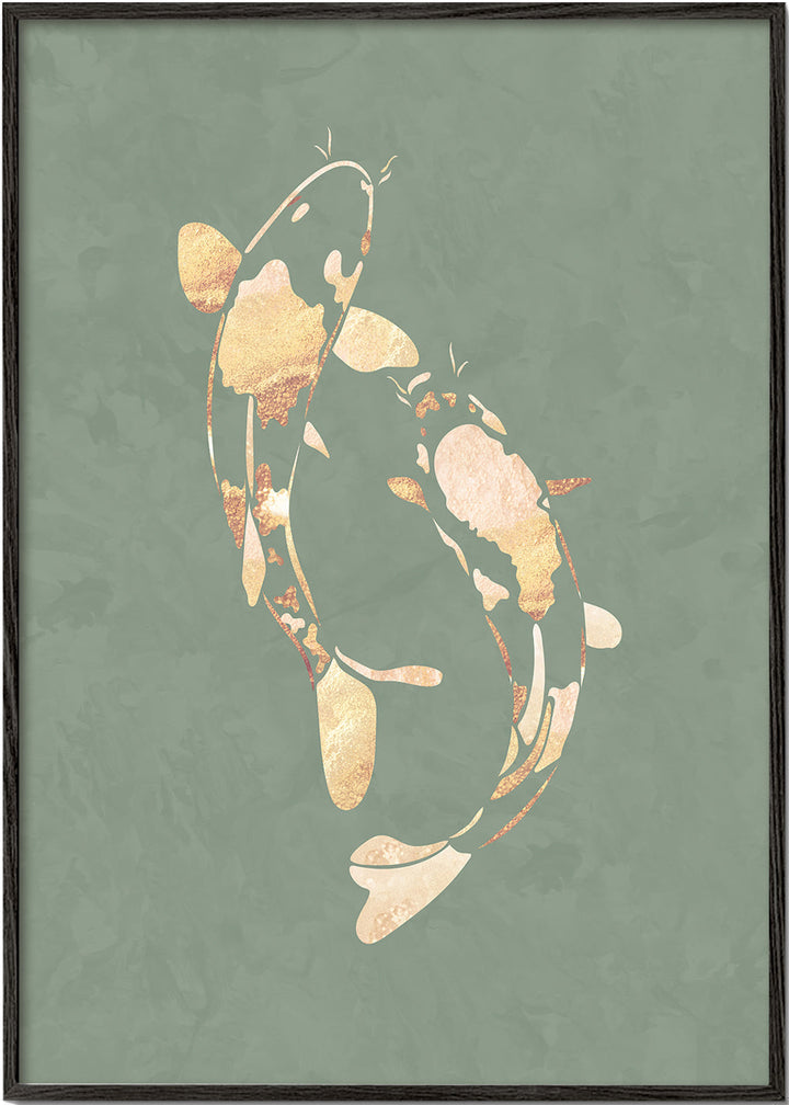 Lisslune | Gold Koi fish sage green 1