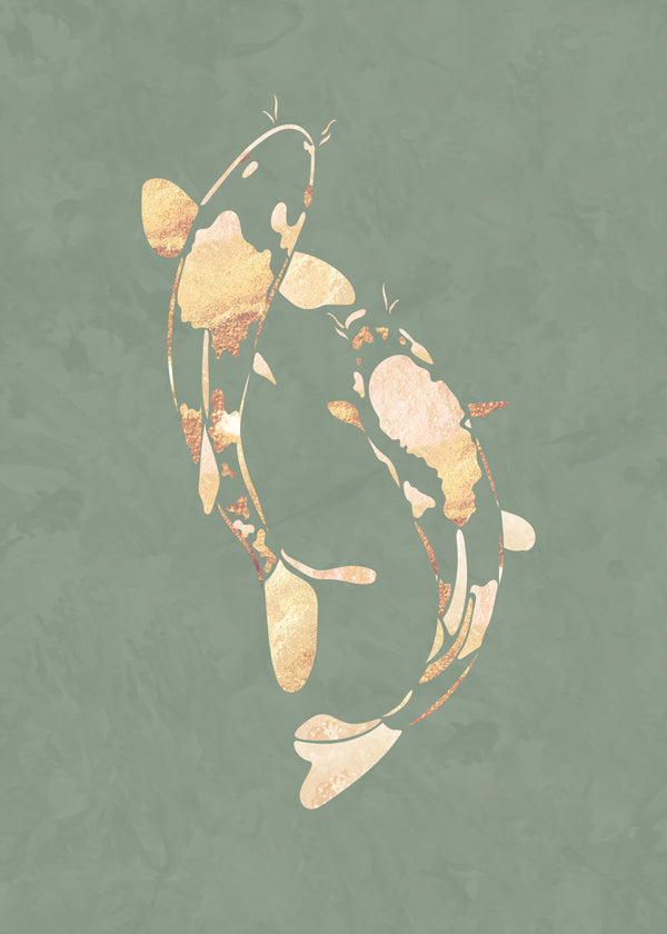 Lisslune | Gold Koi fish sage green 1