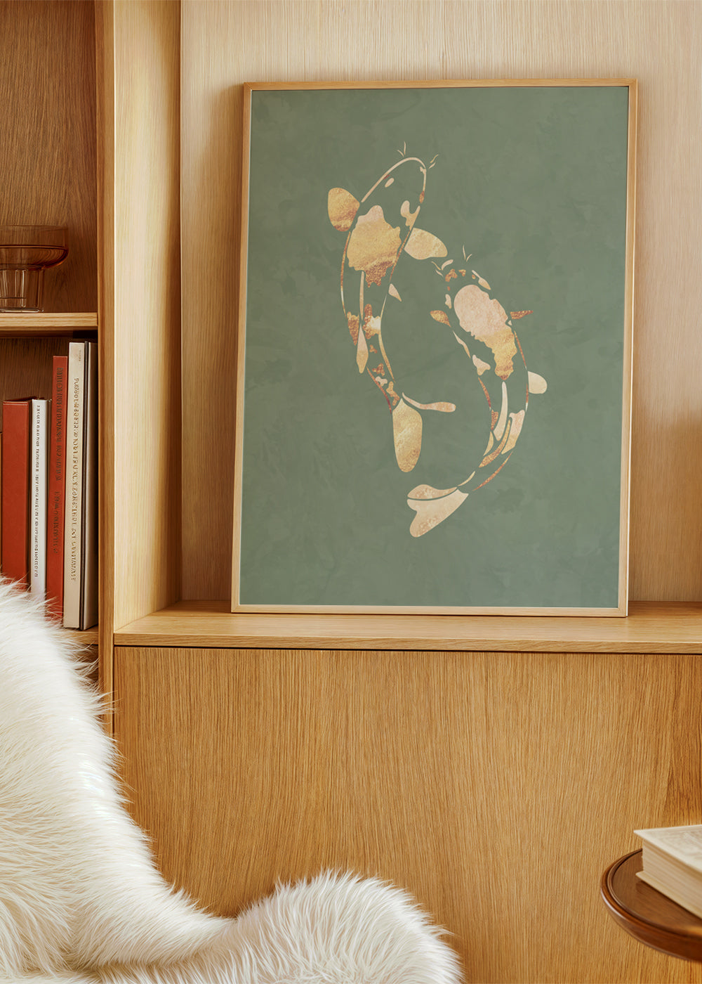 Lisslune | Gold Koi fish sage green 1