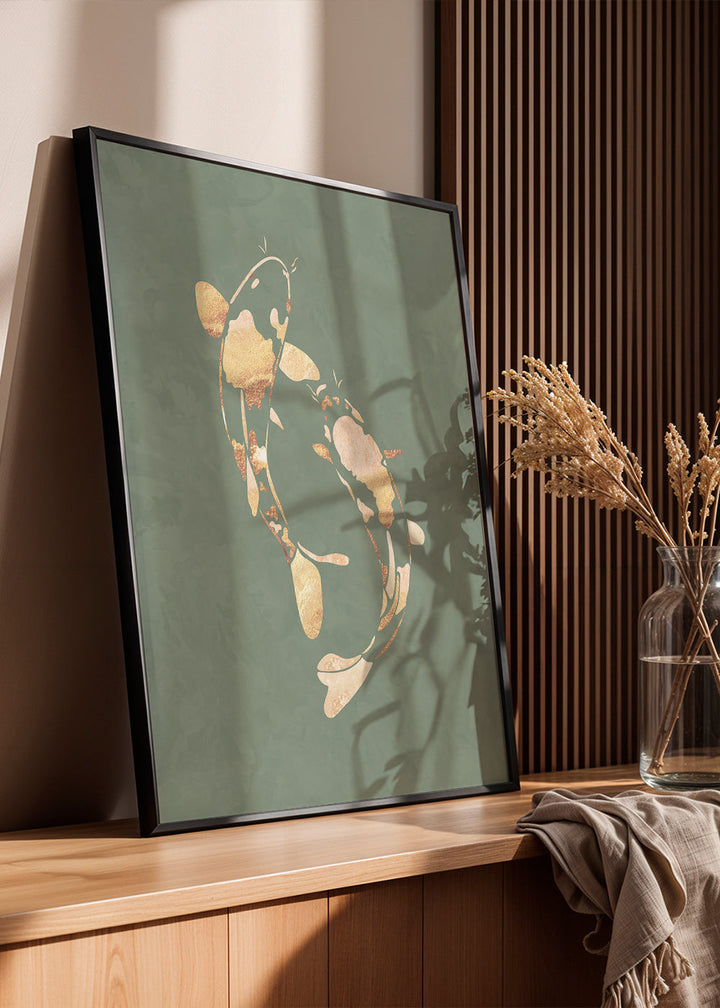 Lisslune | Gold Koi fish sage green 1