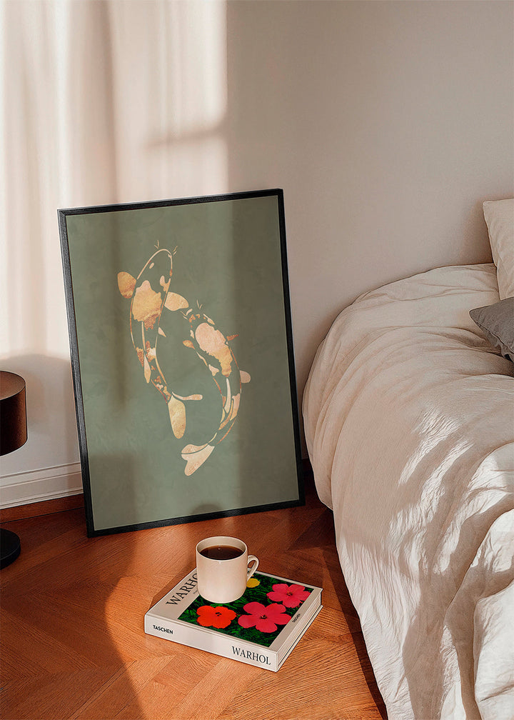 Lisslune | Gold Koi fish sage green 1