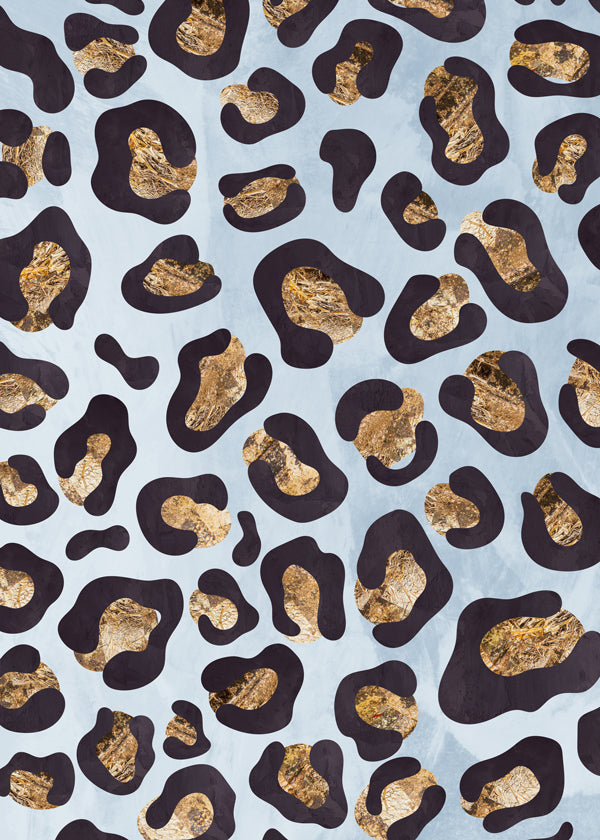 Lisslune | Gold blue leopard pattern