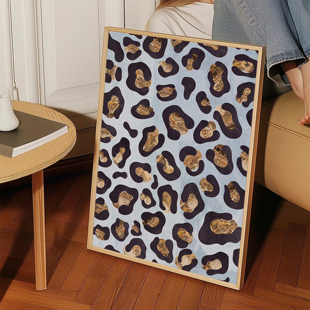 Lisslune | Gold blue leopard pattern