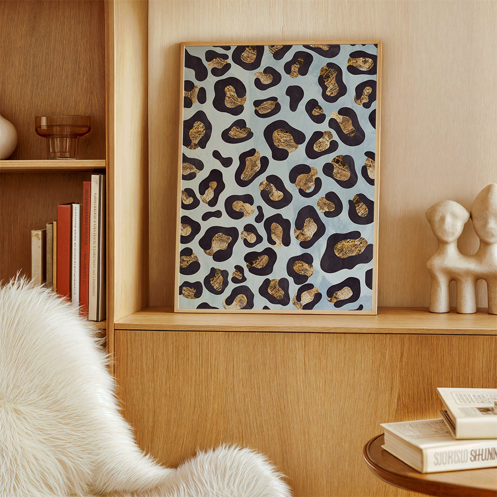 Lisslune | Gold blue leopard pattern