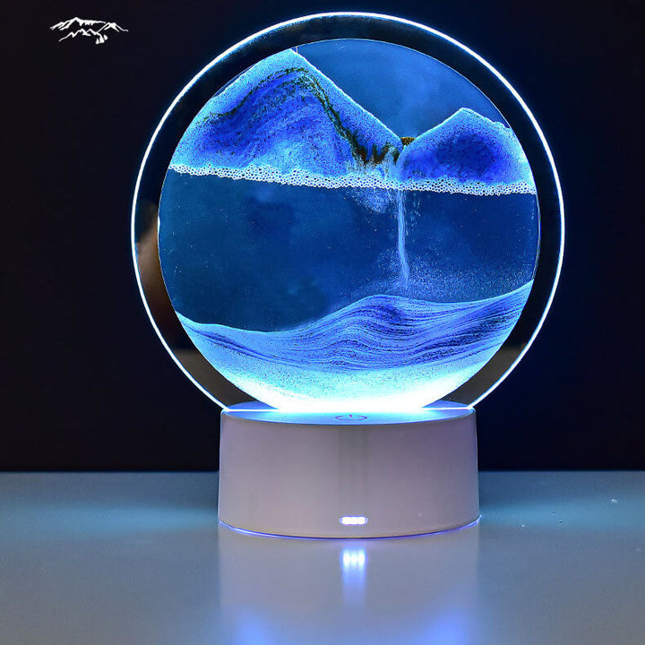 Lisslune | Creative Round Hourglass Quicksand 3D LED Night Light Table Lamp