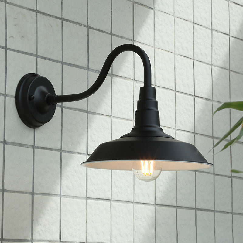 Lisslune | Noctura Classic Wall Lamp | Vintage Design | Iron Frame with Round Glass Shade | 1-Light Dining Room Lighting