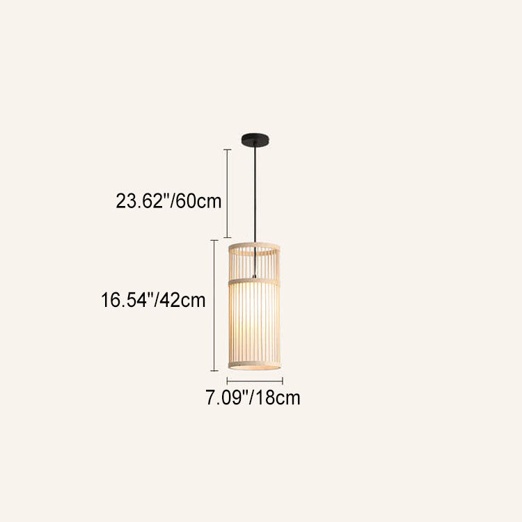 Lisslune | Bambora Zen Pendant Light | Handwoven Bamboo Lantern | Japanese Design | Natural Elegance