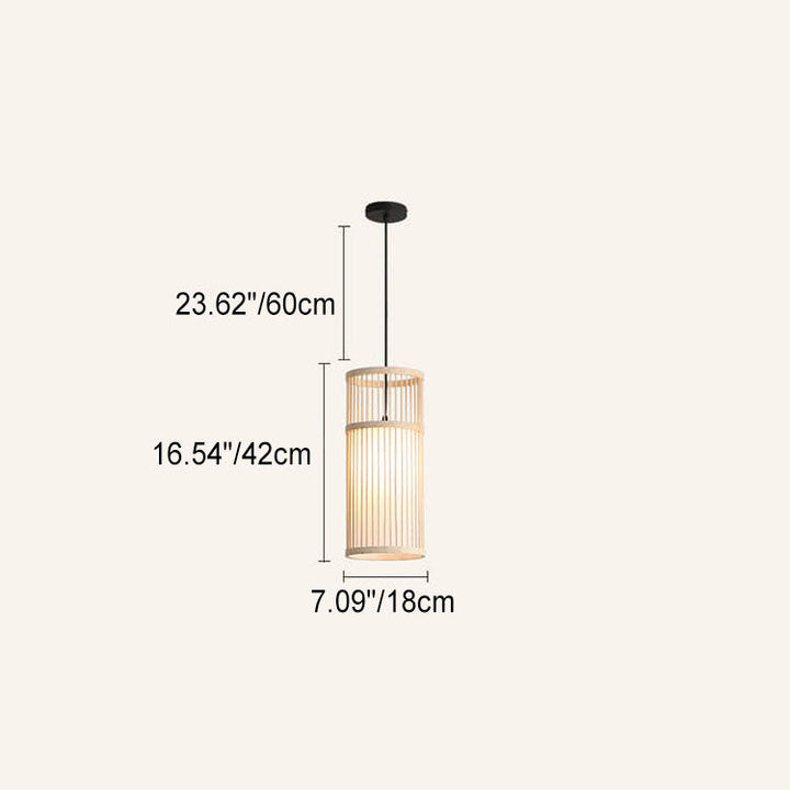 Lisslune | Bambora Zen Pendant Light | Handwoven Bamboo Lantern | Japanese Design | Natural Elegance
