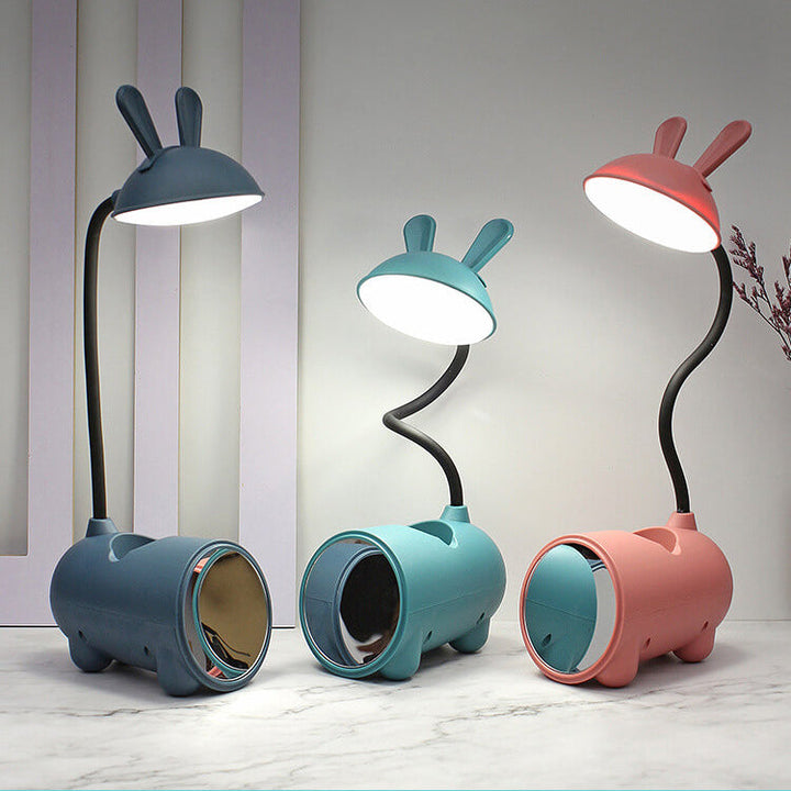 Lisslune | BunnyGlow Creative LED Touch Lamp with Pen Holder | USB Charging Function | Desk Lamp | Children's Room Decor