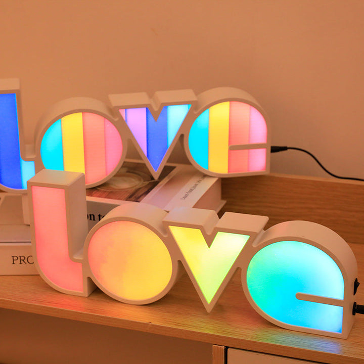 Lisslune | Modern Art Deco waterproof PS LOVE letters LED table lamp for the bedroom