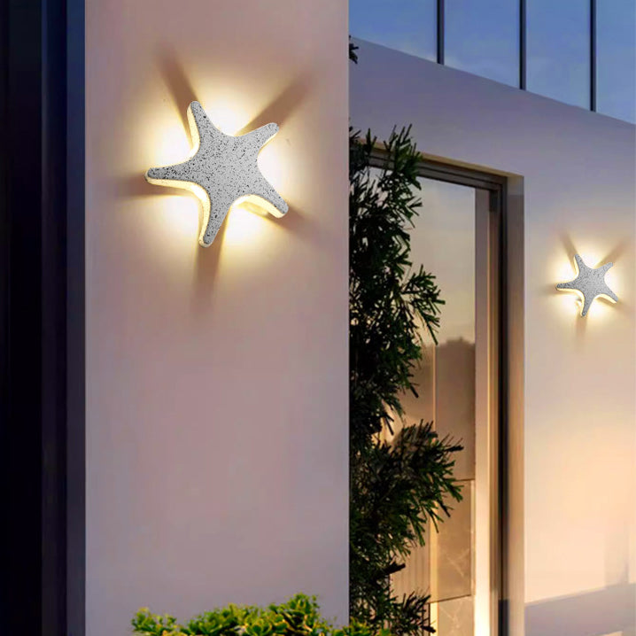 Lisslune | Contemporary Simplicity Aluminum Starfish Design LED Waterproof Wall Lantern Lamp for Outdoor Terrace