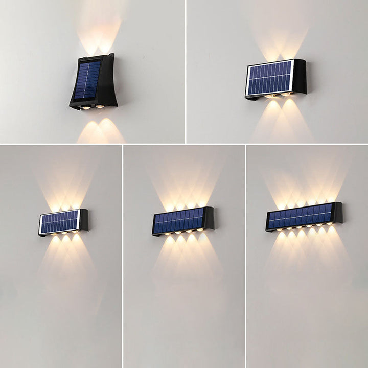 Lisslune | Modern Simplicity Solar Waterproof Rectangular ABS PMMA LED Wall Light Lamp For Outdoor Patio