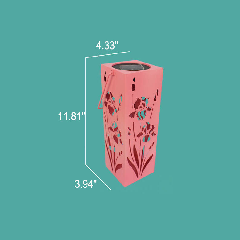 Lisslune | Solar Butterfly Rose Pattern Hollow Column LED Outdoor Waterproof Decorative Lamp