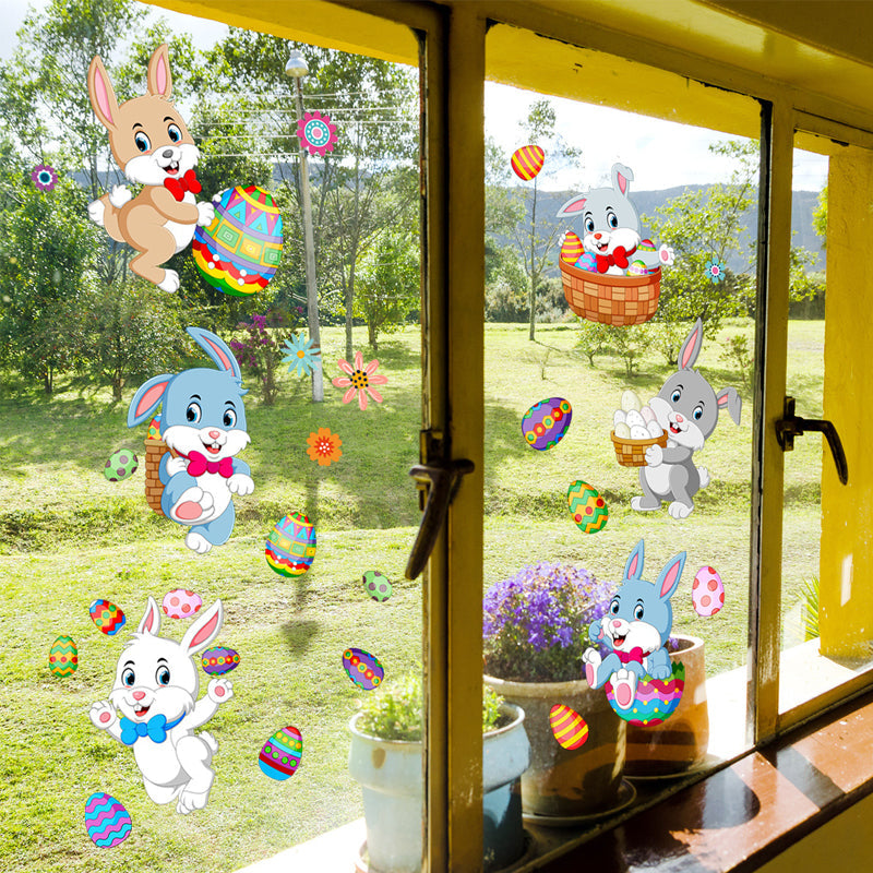 Lisslune | Easter Bunny Egg Wall Stickers, 2 Sheets
