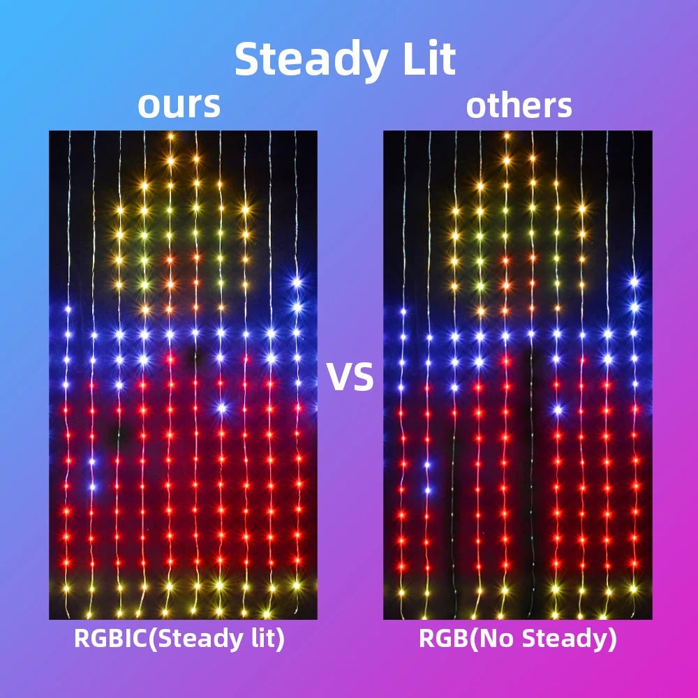 Lisslune | Color Waves LED Curtain Sync Lights