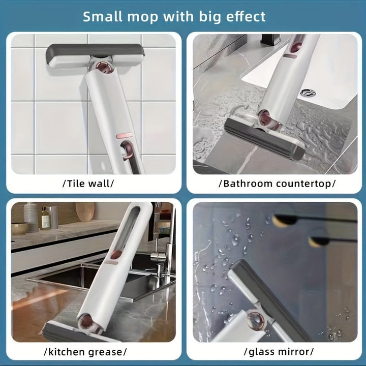 Lisslune | New Portable Self-NSqueeze Mini Mop, Lazy Handwash-Free Strong Absorbing Mop Multifunctional Portable Squeeze Cleaning Mop Desk Window Glass Cleaner Kitchen Car Sponge Cleaning Mop Home Cleaning Tools
