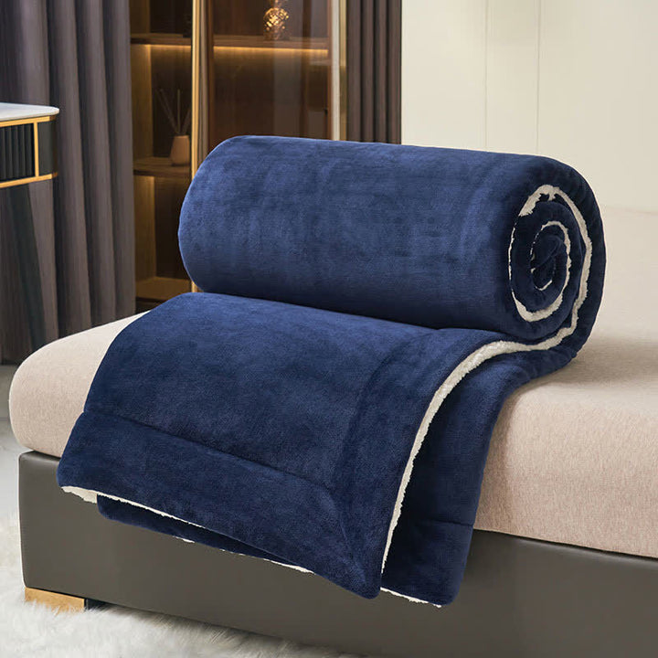 Lisslune | Solid thick double-sided velvet cube blanket