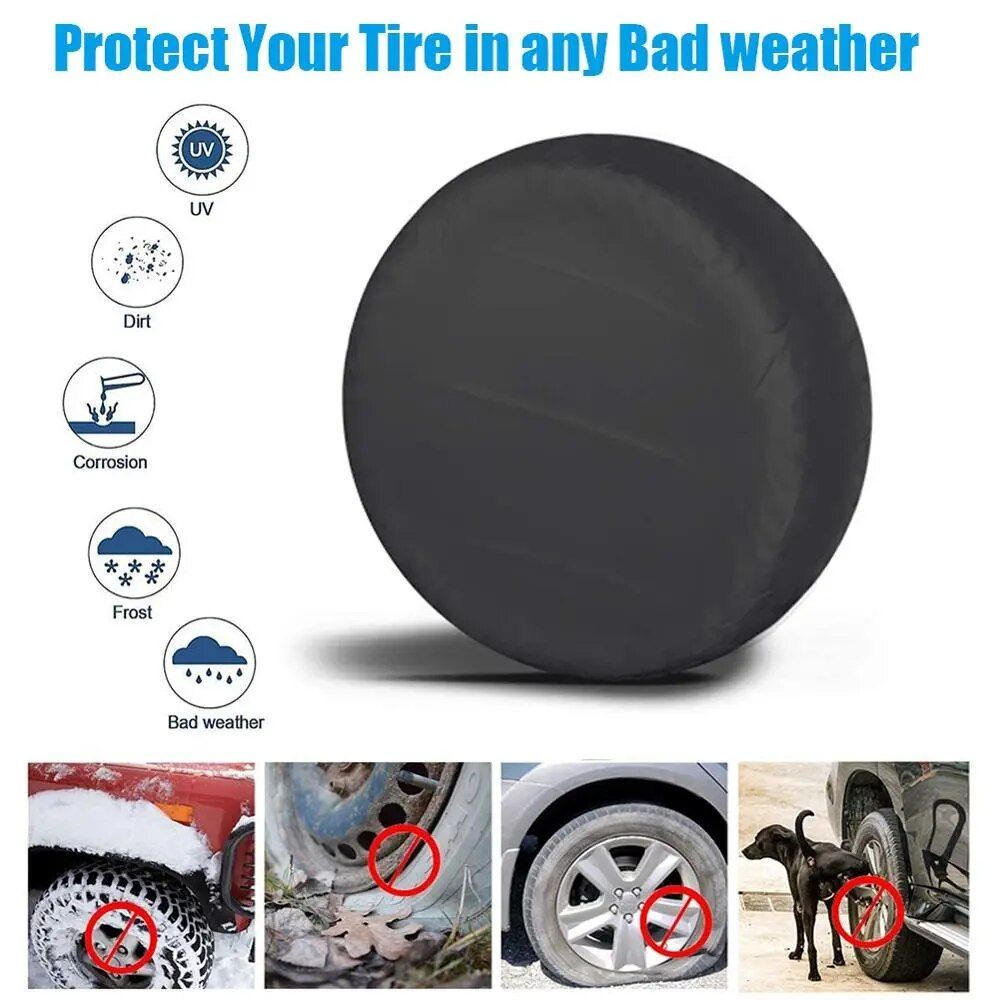 Lisslune | Weatherproof 210D Oxford Cloth Car Tire Cover - UV Protection, Dustproof Wheel Protection