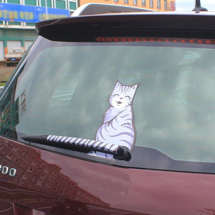 Lisslune | Reflective Cartoon Cat Car Stickers with Moving Tail