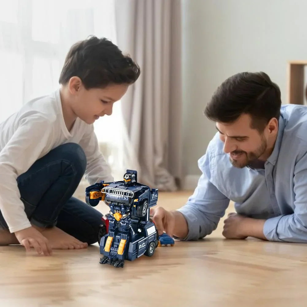Lisslune | Transforming Robot Car | 2-in-1 Police Car & Robot Toy with Lights and Sound