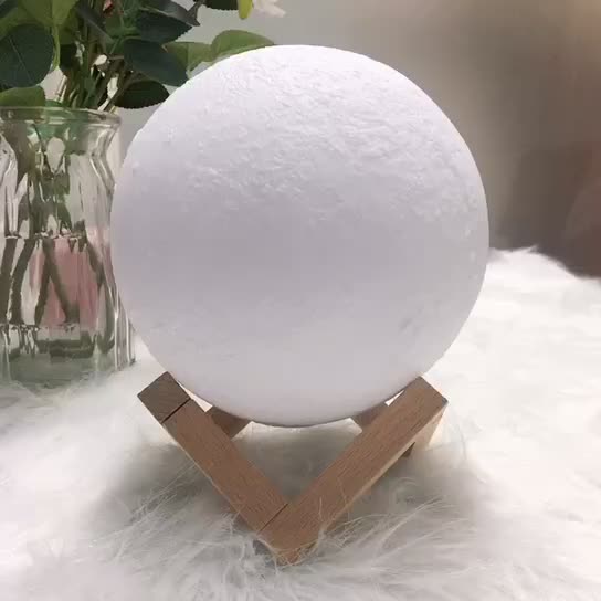 Lisslune | Creative Mini Rechargeable 3D Printed Moon 1-Light LED Table Lamp