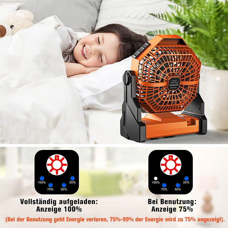 Lisslune | Portable fan for outdoor use with LED light
