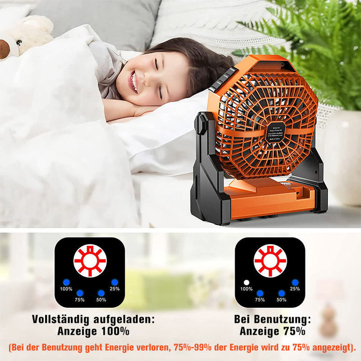 Lisslune | Portable fan for outdoor use with LED light