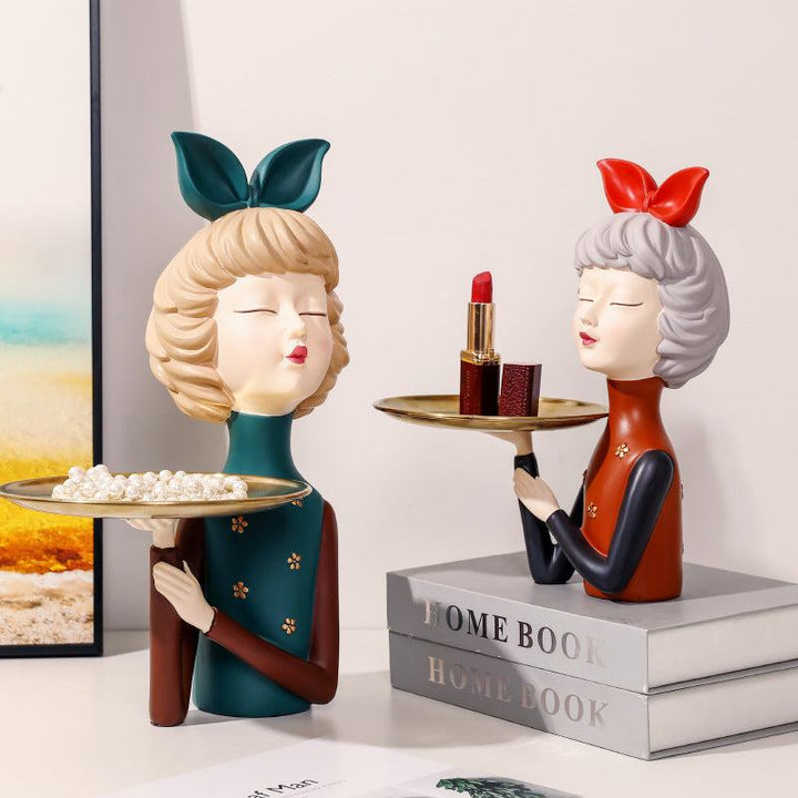 Rynx Creative Tray Girl Figure Key Holder