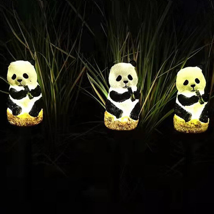 Lisslune | Solar resin panda outdoor waterproof patio decoration ground light