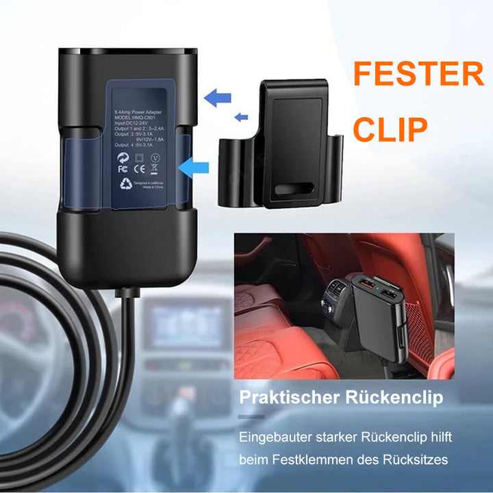 Lisslune | 4 in 1 Car Charger for Back Seats