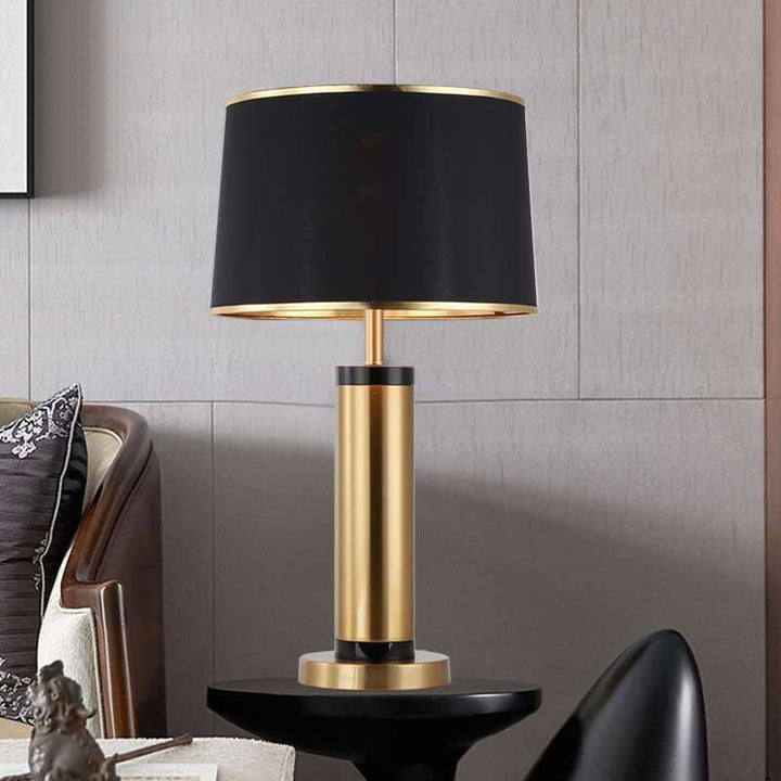 Lisslune | Modern Transitional Cylinder Iron Fabric 1-Light Table Lamp for the Living Room
