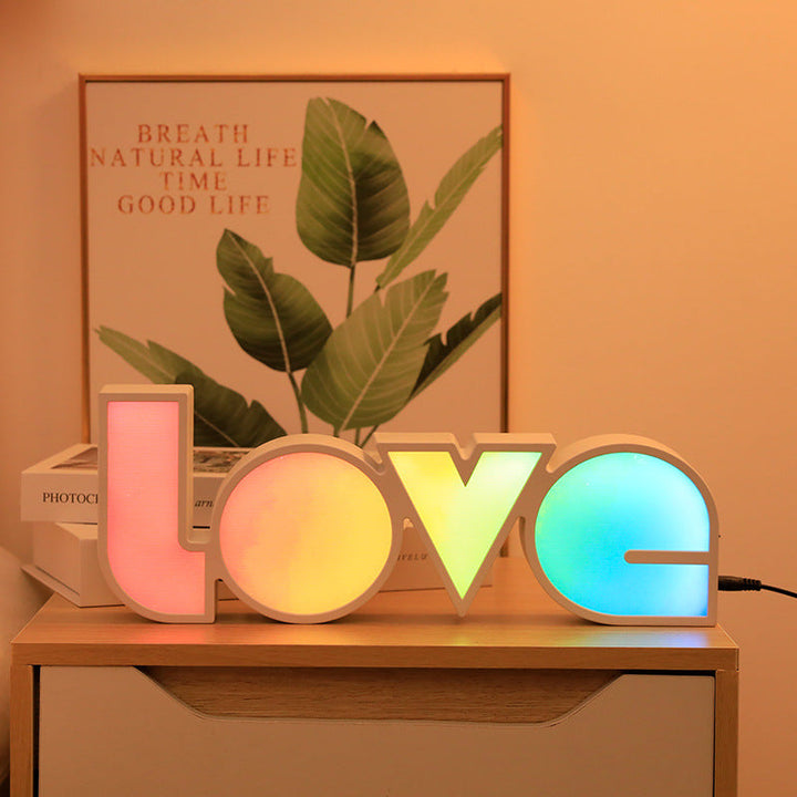 Lisslune | Modern Art Deco waterproof PS LOVE letters LED table lamp for the bedroom