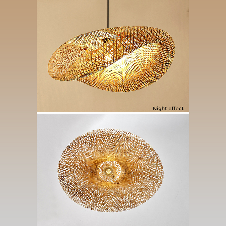 Lisslune | Rattan Woven Bamboo - Pendant Light - Led - Light