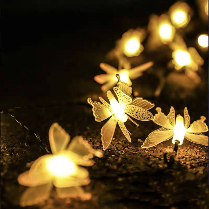 Lisslune | Luminelle LED String Lights | Butterfly Design | For Garden, Balcony & Terrace | Outdoor Decor