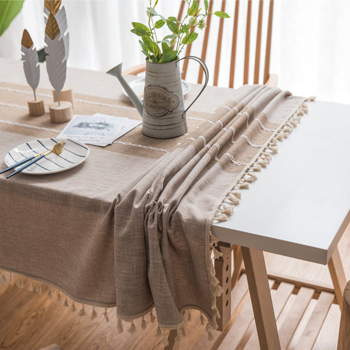 Lisslune | Waterproof Oil-resistant Rectangular Tablecloth Cotton Linen Wrinkle-resistant Tablecloth for Kitchen Dining Room Buffet Party