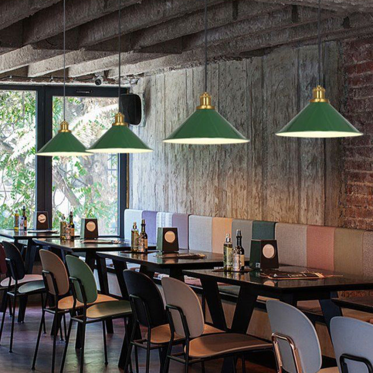 Lisslune | RetroDome Industrial Vintage Pendant Light | Green Iron Dome Design | Single Light | Rustic Ceiling Lighting