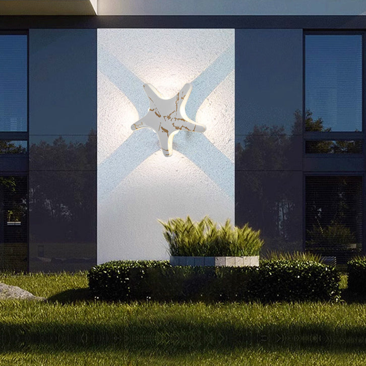 Lisslune | Contemporary Simplicity Aluminum Starfish Design LED Waterproof Wall Lantern Lamp for Outdoor Terrace