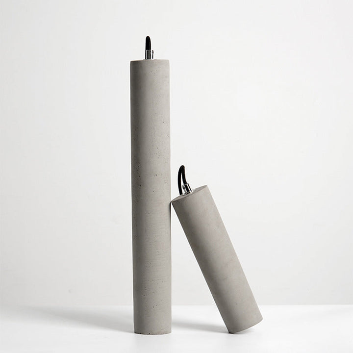 Lisslune | StoneCast Industrial Cylinder Pendant Light made of Concrete | 1 Light | Smooth or Rough Surface