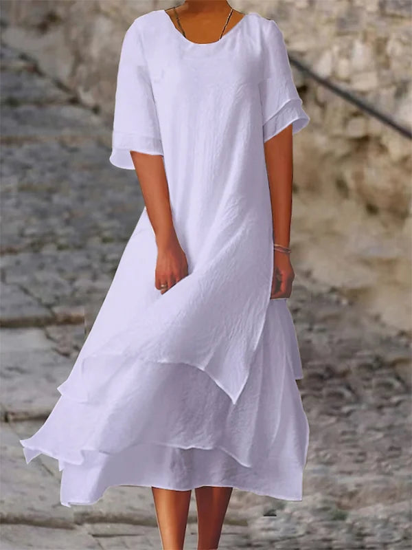 Lisslune | Chic Elegance Block Slit Dress