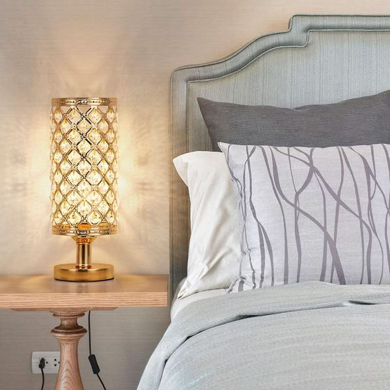 Lisslune | Modern Crystal USB Table Lamp – Gold or Silver