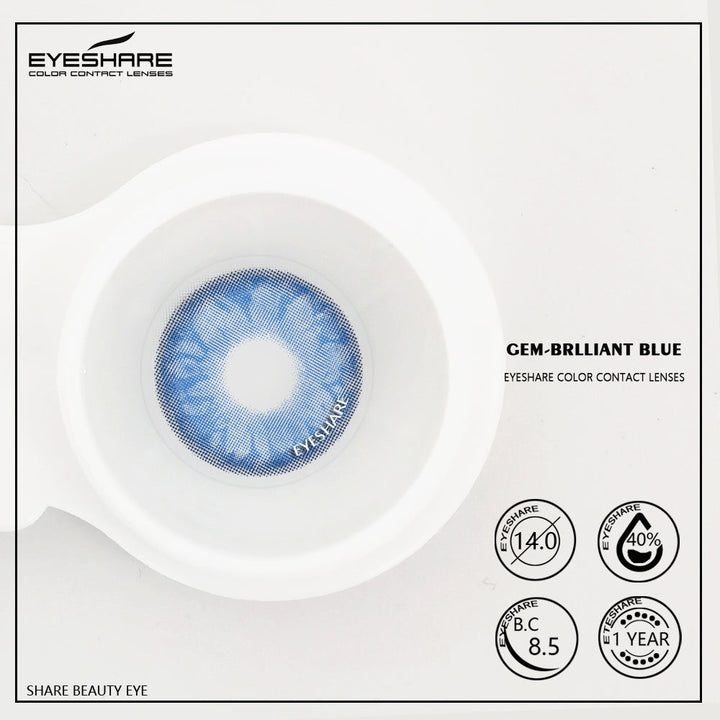 Rynx Gem Brilliant-Blue 14.0mm 1 Pair | 1 Year