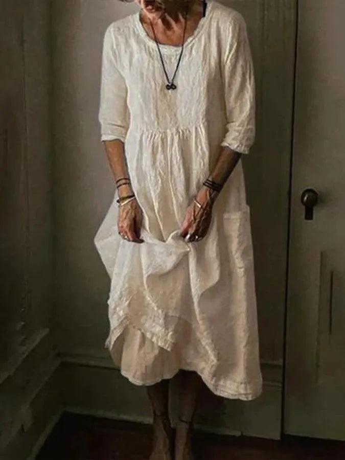 Lisslune | Chic Linen Dress for Women: elegant simplicity meets comfort