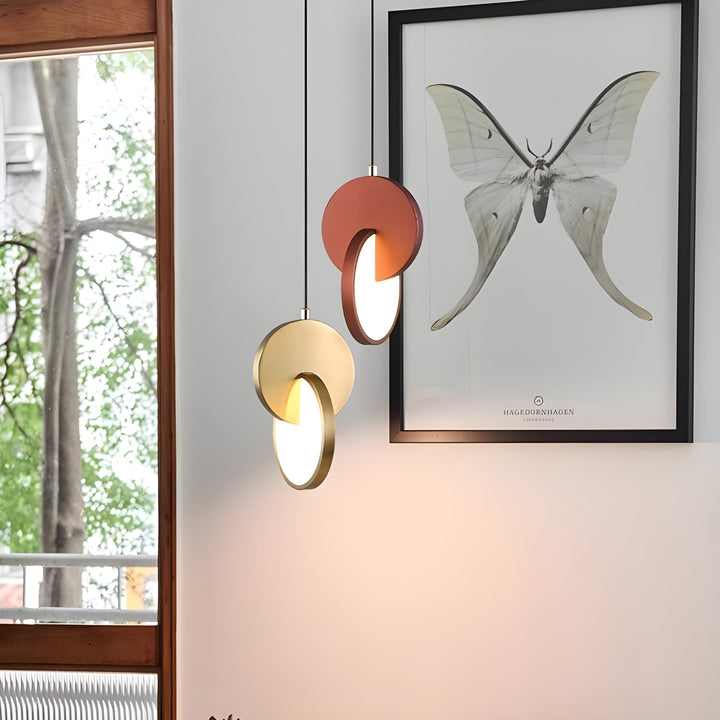 Lisslune | NordicGlow – Modern Scandinavian LED pendant lamp with round frame and warm glow