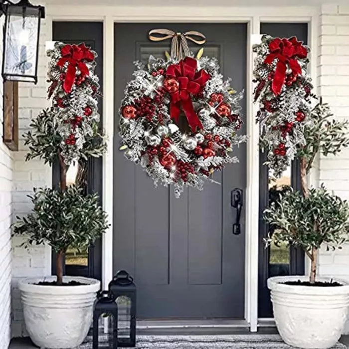 Lisslune | The Cordless Prelit Red And White Holiday Trim