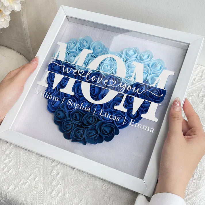 Lisslune | Personal Flower Heart with Name – Unique Gift for Mother's Day