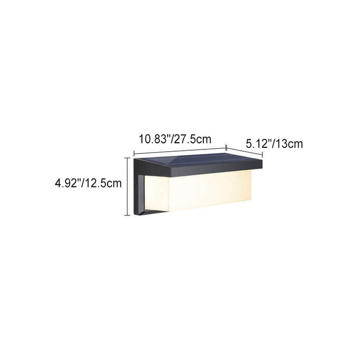 Lisslune | Modern Minimalist Solar Rectangle PC LED Outdoor Wall Light Lamp For Outdoor Patio